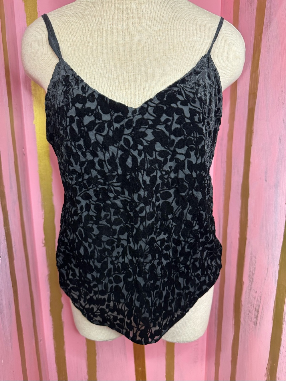 Banana Republic Silk Velvet Burnout Spaghetti Strap Cami Top - Size Medium